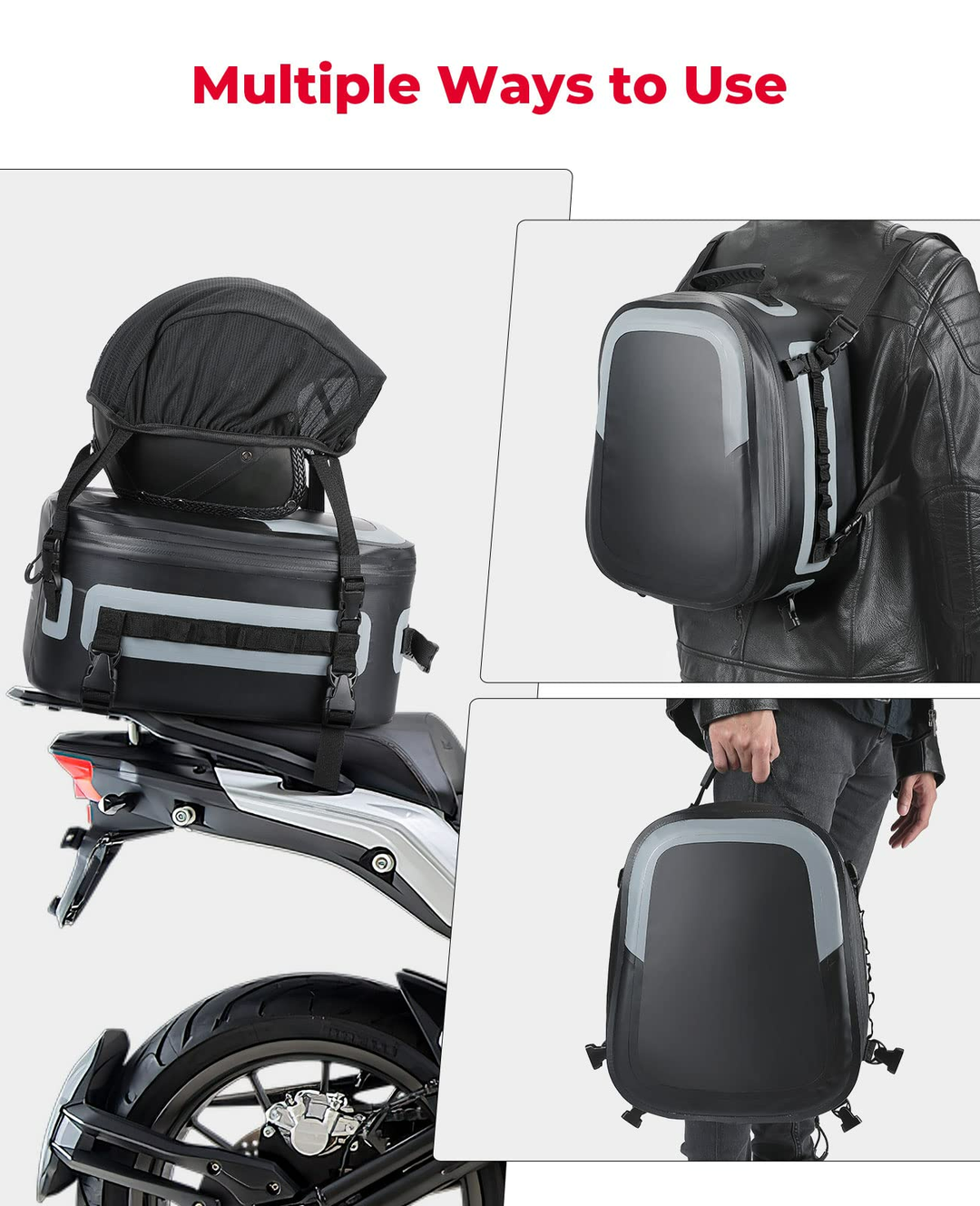 Motorcycle Universal Tail Bag Backpack - Kemimoto