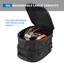 30L Dual Use Motorcycle Tail Bag with Waterproof Rain Cover - Kemimoto