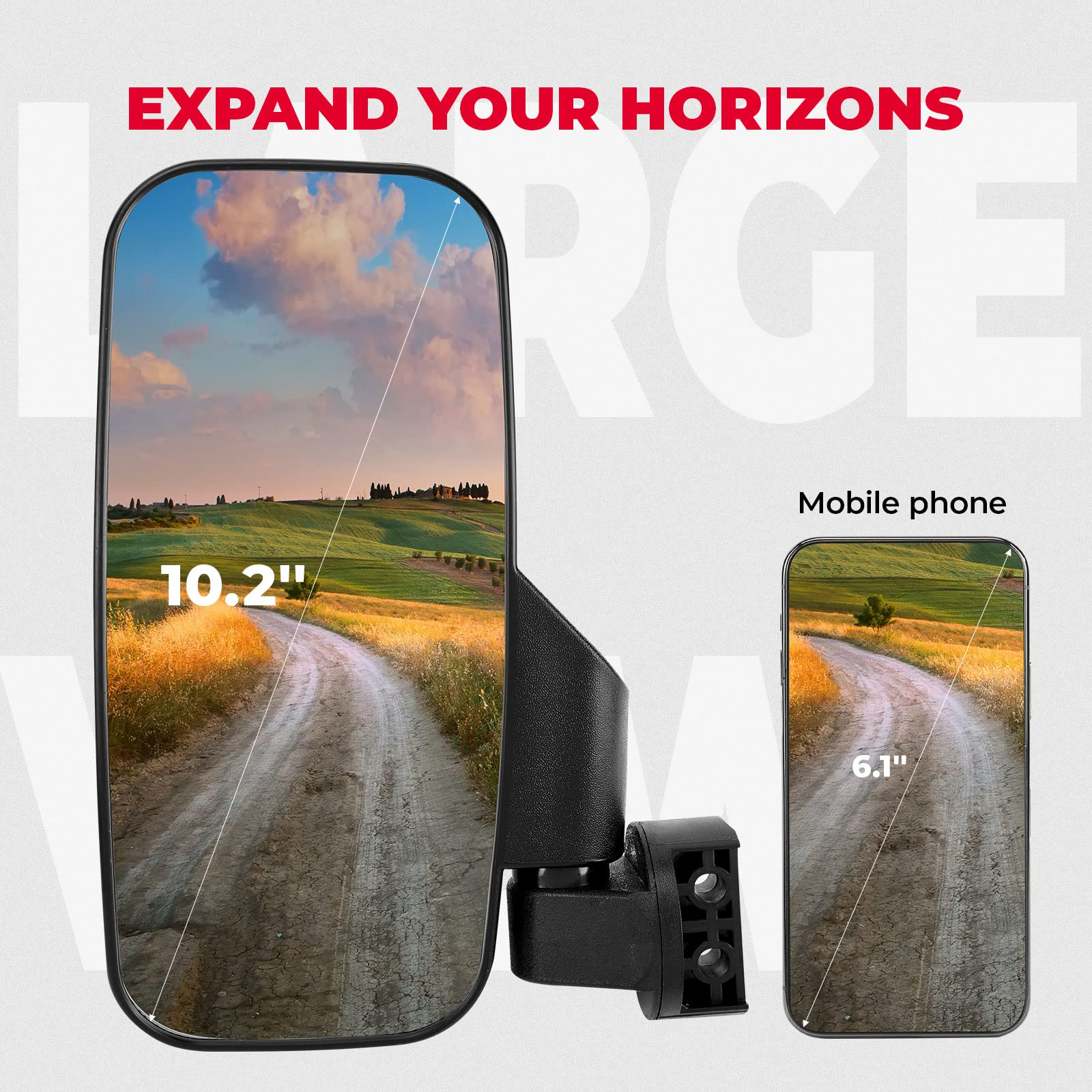 Side Mirrors Compatible with Polaris Ranger 2015-2023 - Kemimoto