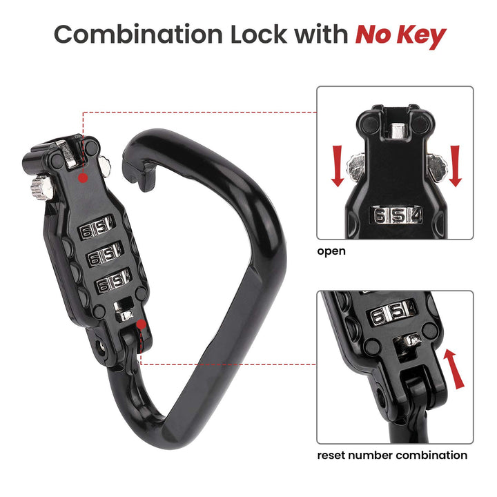 Motorcycle Helmet Lock Combination Lock with Cable - Kemimoto