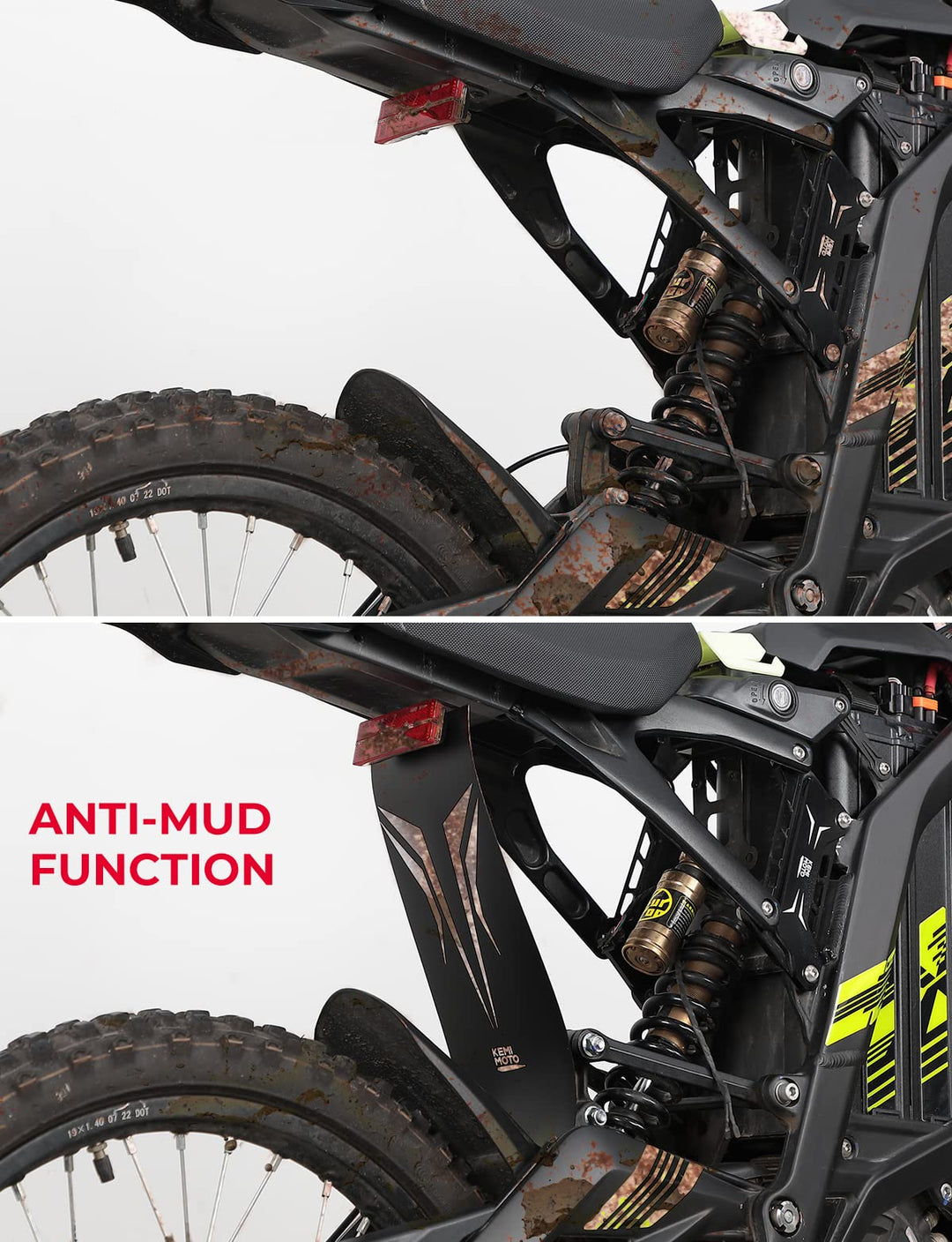 Electric Dirt Bike Mud Guard Flap Fit Sur-Ron Light Bee - Kemimoto