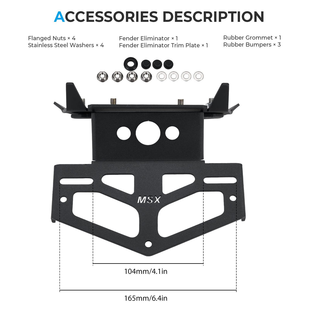 License Plate Bracket Fit MSX125 Grom (2017-2020) - Kemimoto