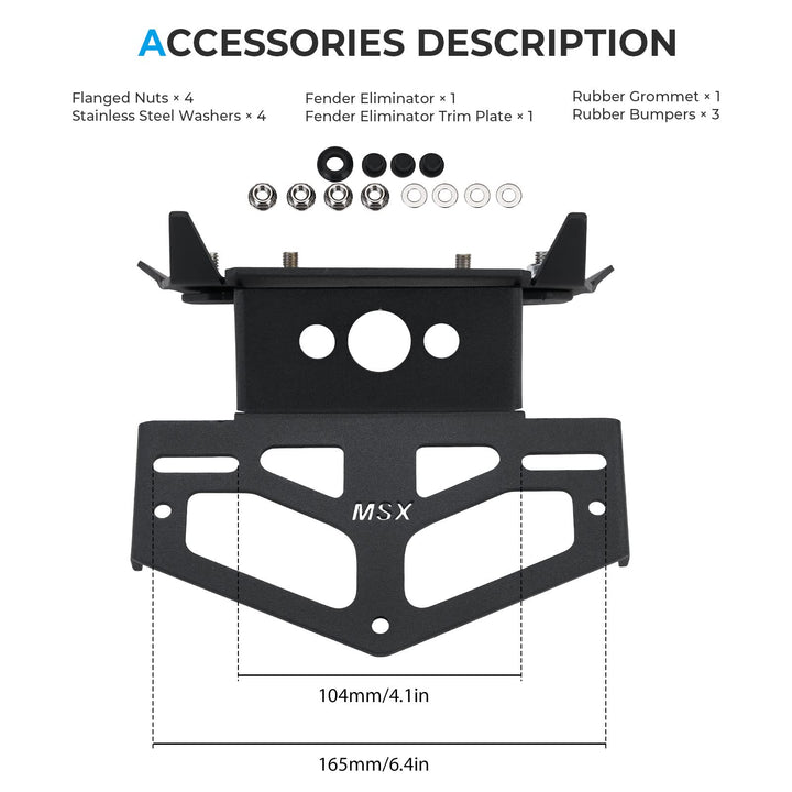 License Plate Bracket Fit MSX125 Grom (2017-2020) - Kemimoto