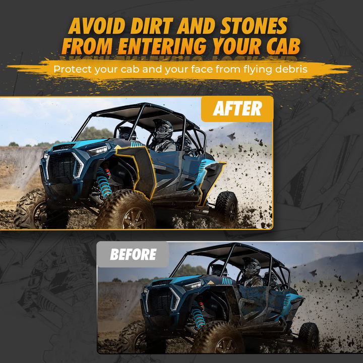 RZR Fender Flare,Against Mud and Dirt 8.5 Inch Mud Flap - Kemimoto