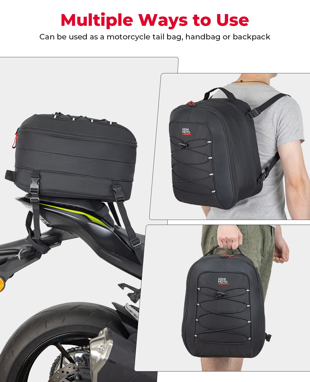 Motorcycle Waterproof Race Moto Helmet Travel Bags Suitcase Saddlebags and  Raincoat For Motorcycle Rear Seat Bag mochila moto