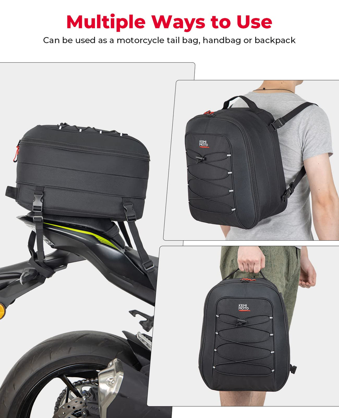 12L-28L Motorcycle Tail Bag