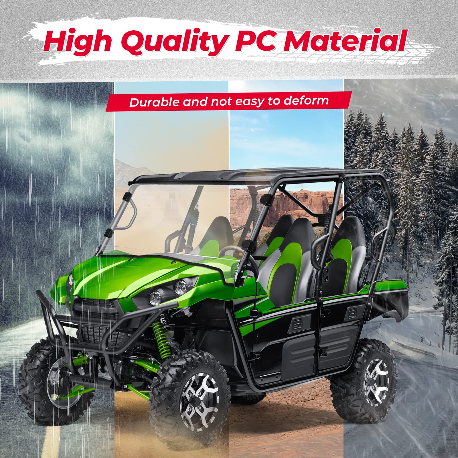 Front Full Windshield Fit For Kawasaki Teryx 4 750/800 4 - Kemimoto