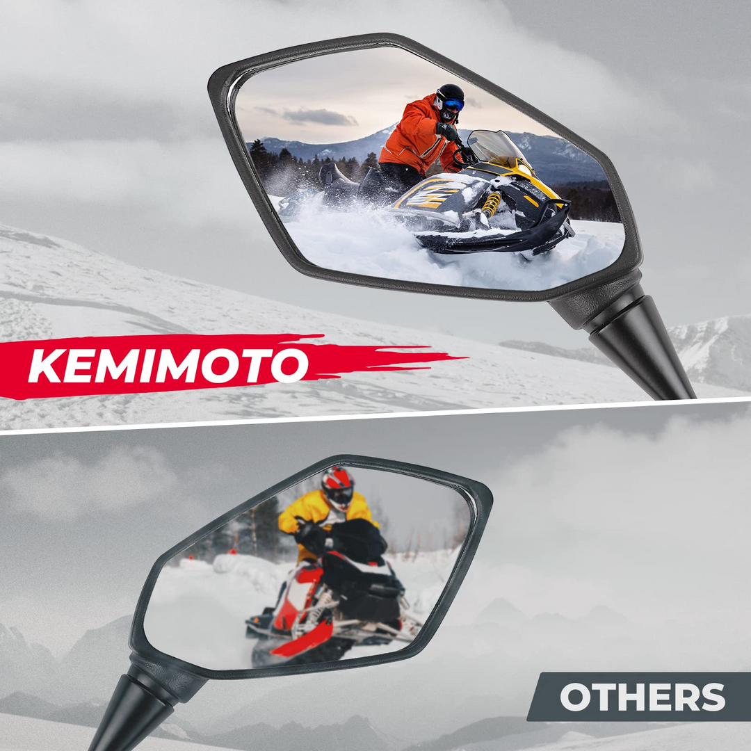Snowmobile Universal Rear View Mirror Fit For Ski-Doo/Arctic Cat ZR BLAST/Yamaha Mountain Transporter/Polaris INDY PRO RMK - Kemimoto