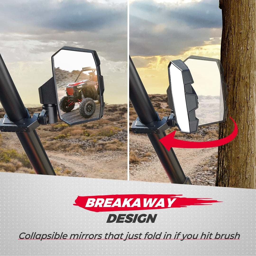 UTV Side Mirrors for 1.6 - 2 Roll Bar Cage
