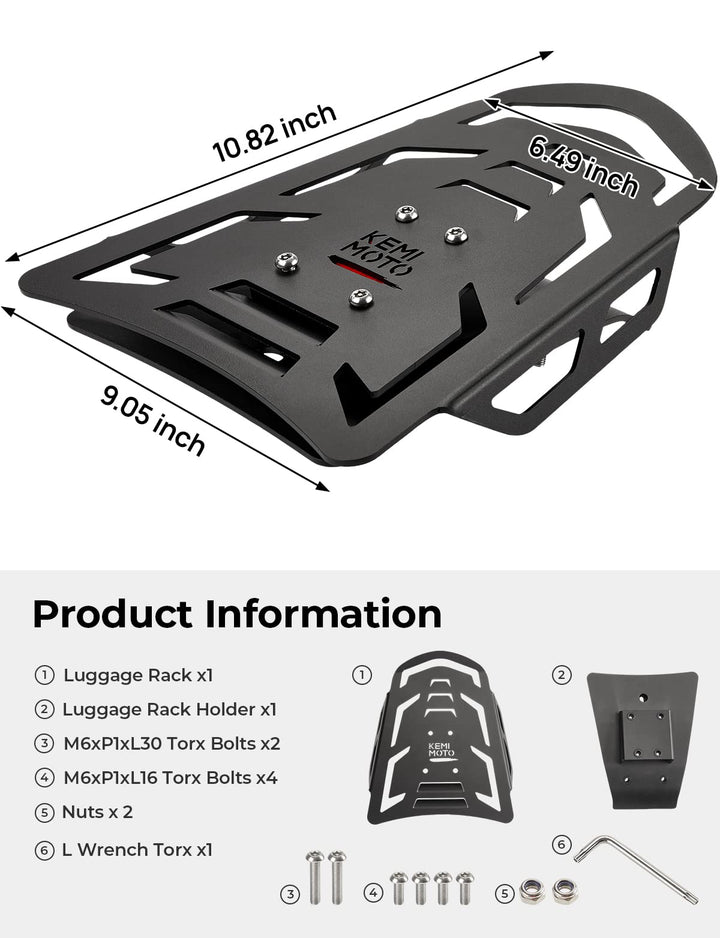 Motorcycle Rear Luggage Rack Fit Sportster S RH1250 (2021-2023) - Kemimoto