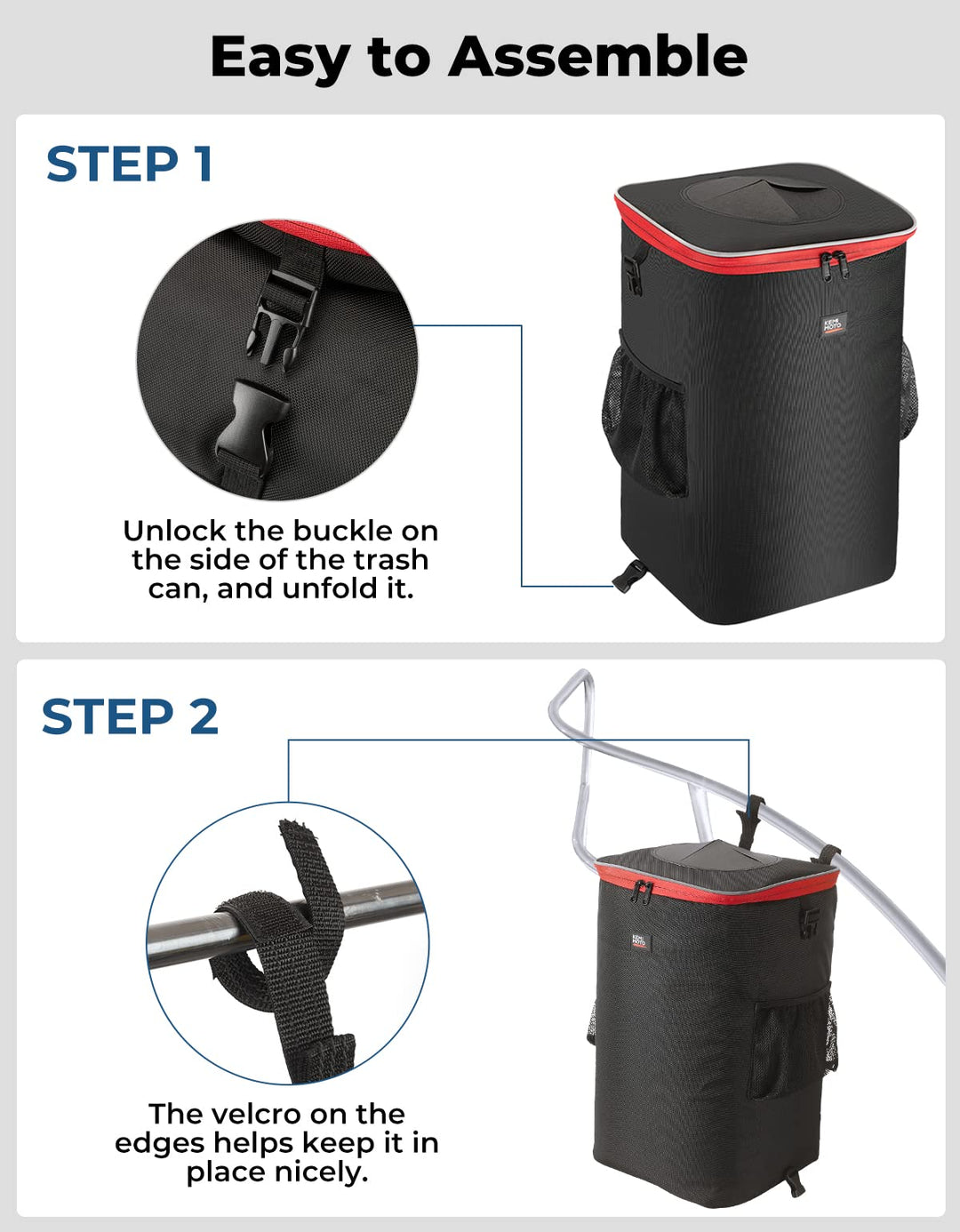 Portable Trash Can, Reusable Trash Bag For Boat - Kemimoto