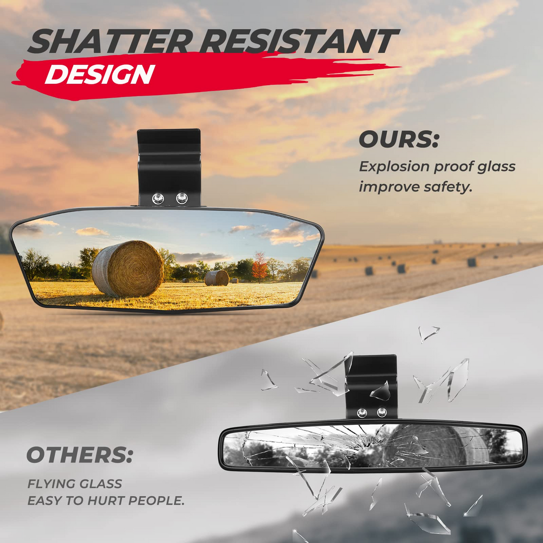 UTV Rear View Mirror with LED Light Fit 2015-2023 Polaris Ranger/ Defender - Kemimoto