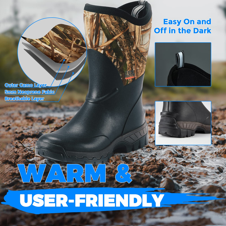 Hunting Waterproof Rubber Boots - Kemimoto