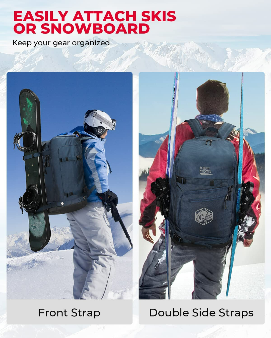 60L Upgraded Ski Boot Bag - Kemimoto