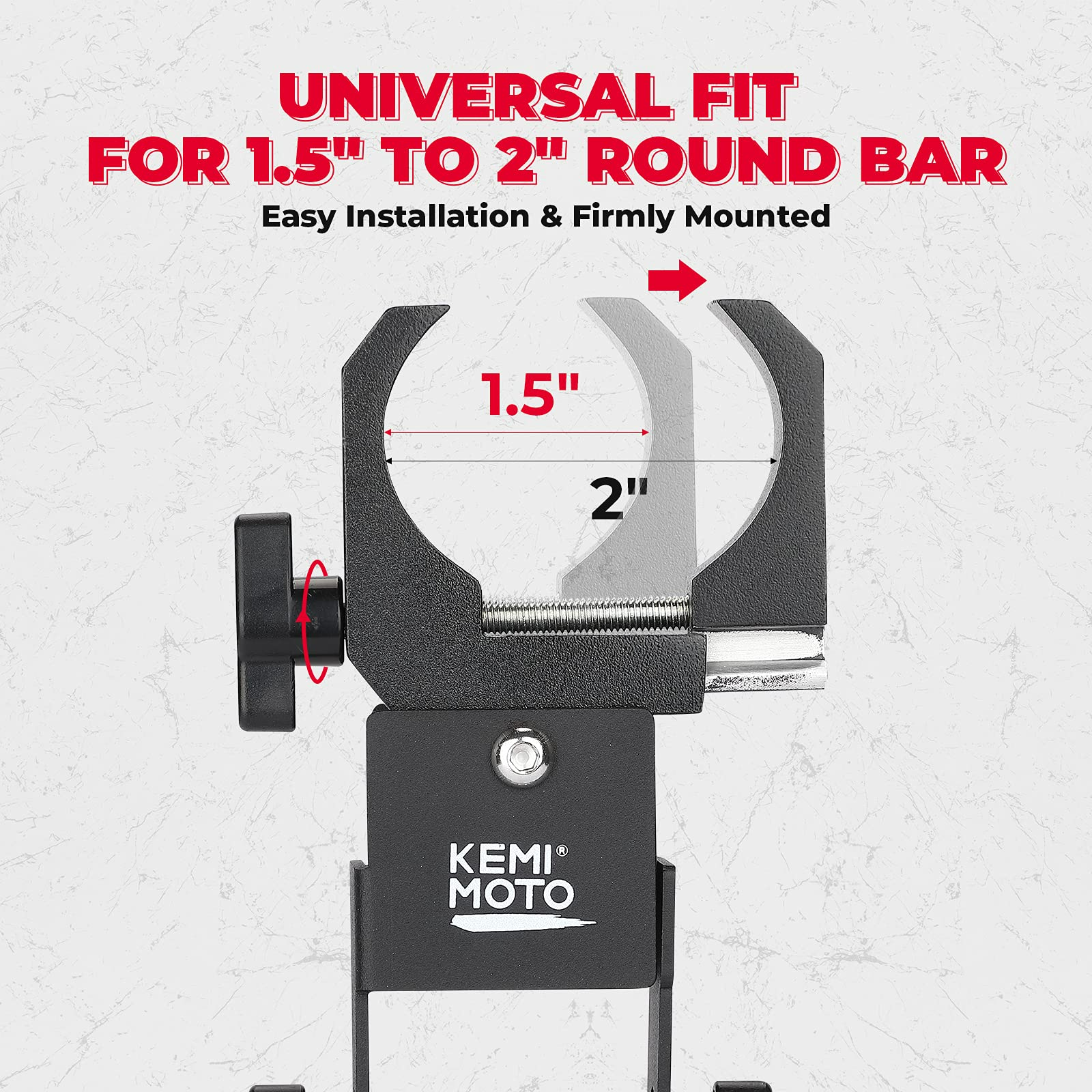 UTV Universal Drive Belt Mount Fit 1.5”-2” Roll Bars - Kemimoto