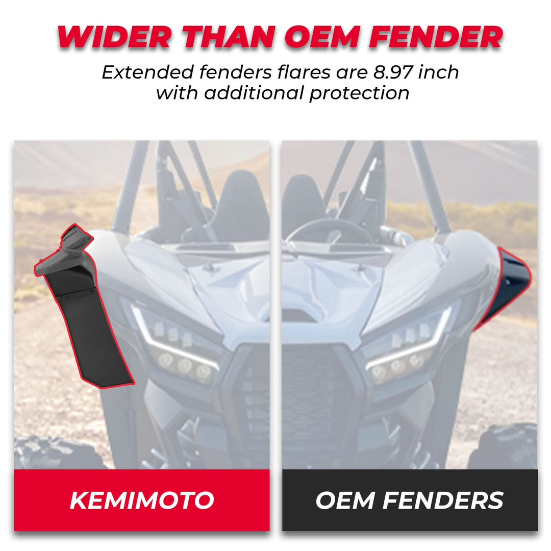 Wide Fender Flare For Kawasaki Teryx KRX 1000 - Kemimoto