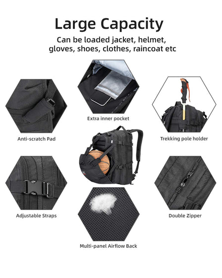 Motorcycle 37L Helmet Backpack with USB-charge Port - Kemimoto