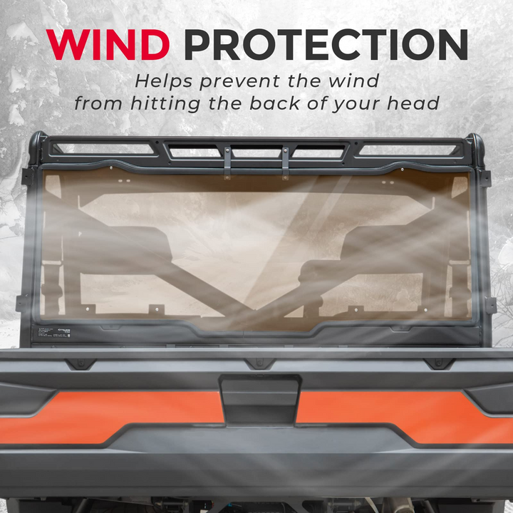 Rear Window, Anti UV Rear Windshield Compatible with 2017-2023 Polaris Ranger - Kemimoto