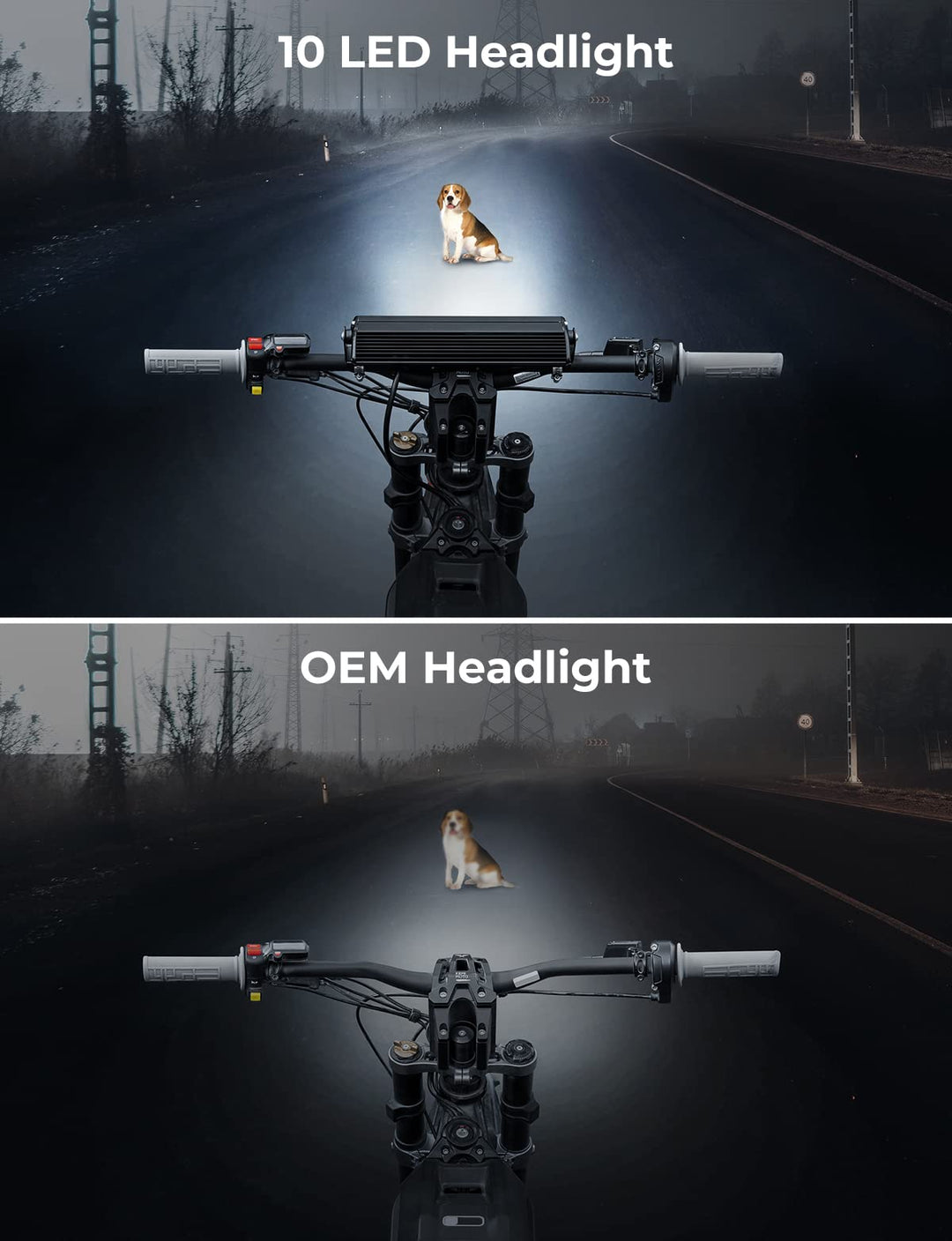 10 LED Headlight Kit Fit Surron Light Bee X and S X260 X160 Segway Dirt Bike - Kemimoto