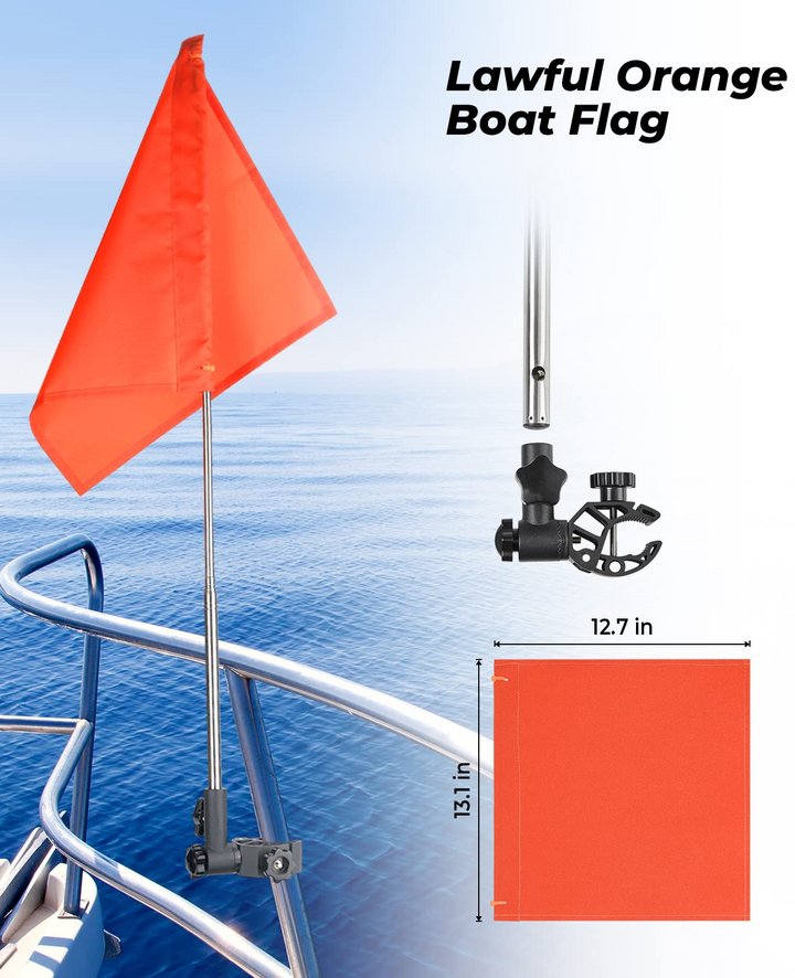 Orange Boat Flag with Replacement Flag - Kemimoto