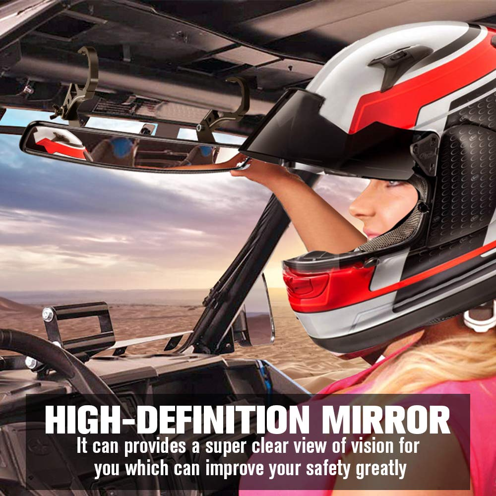 UTV Mirror with ShatterProof Tempered Glass and 1.75