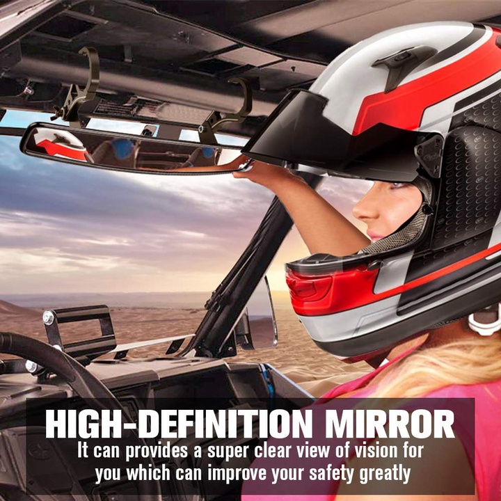 UTV Mirror with ShatterProof Tempered Glass and 1.75" Clamp Fit Polaris RZR - Kemimoto