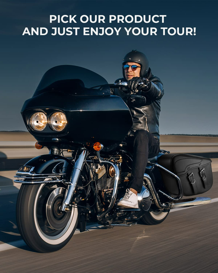 Harley Motorcycle Synthetic Leather Saddlebag - Kemimoto