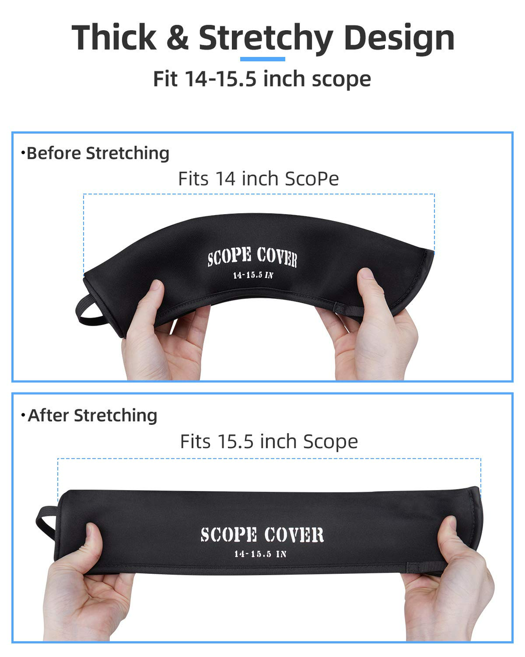 Scope Covers Neoprene Optics Lens Cover 12Inch-15 Inch 2PCs - Kemimoto