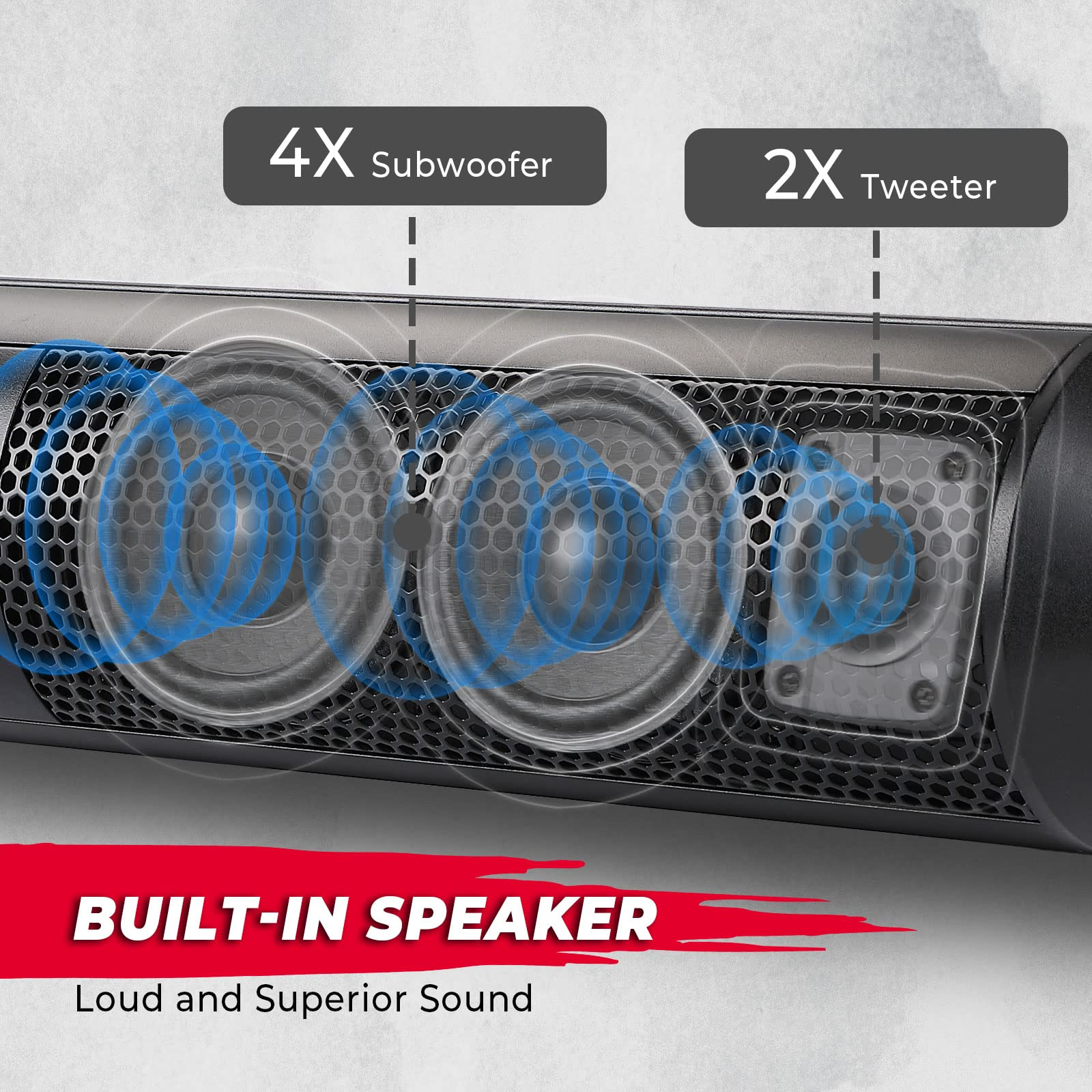 UTV Speakers, Waterproof Bluetooth 500W 28