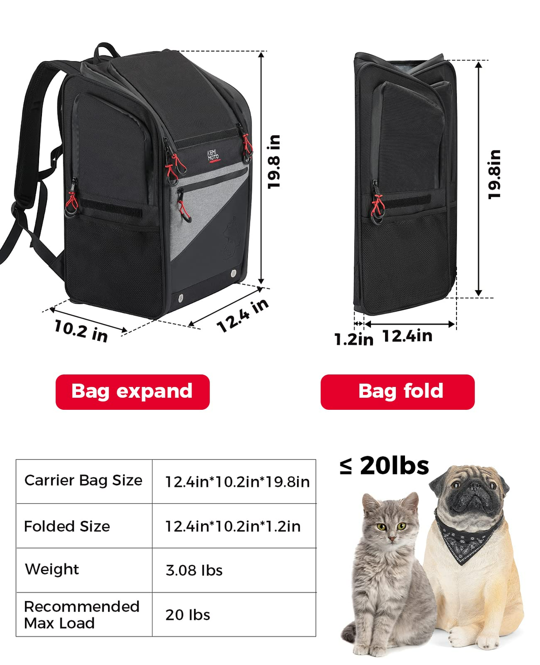 Motorcycle dog carrier 40 on sale lbs