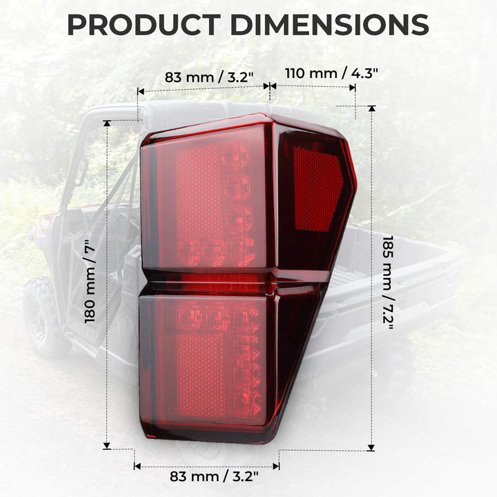 Tail Lights Fit Polaris Ranger 1000 XP/ Crew (2018-2023) - Kemimoto