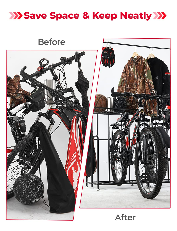 Multi-functional Width Adjustable 4 Bike Stand Storage Rack - Kemimoto