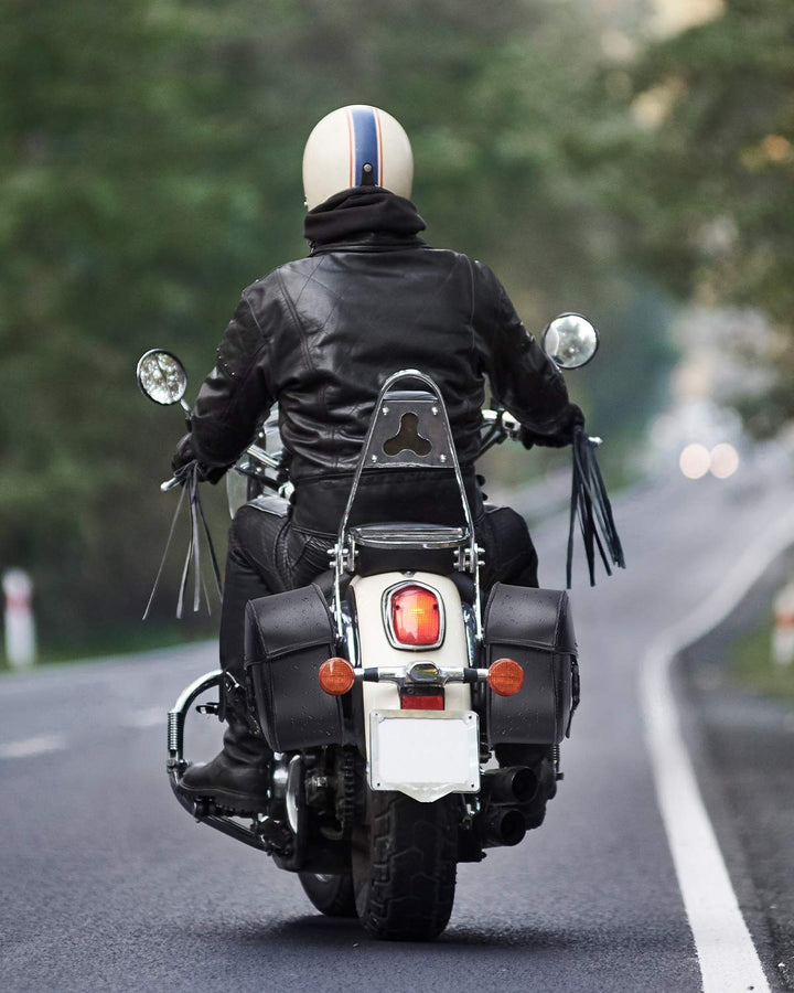 24L Large Capacity PU Leather Motorcycle Saddlebags - Kemimoto