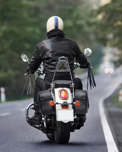 24L Large Capacity PU Leather Motorcycle Saddlebags - Kemimoto