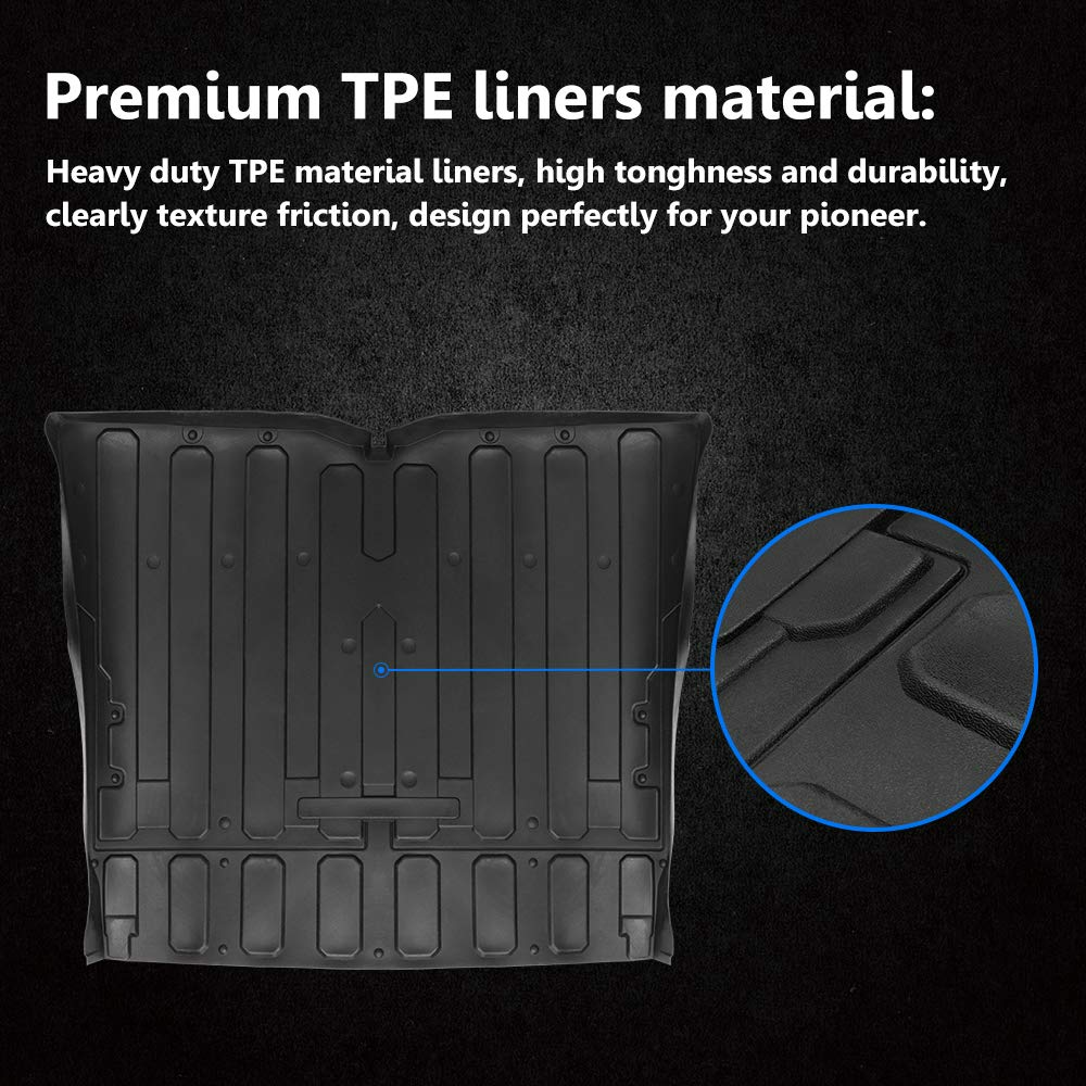 2016-2021 Pioneer 1000/1000-5 TPE Rear Cargo Bed Liner Mat - Kemimoto