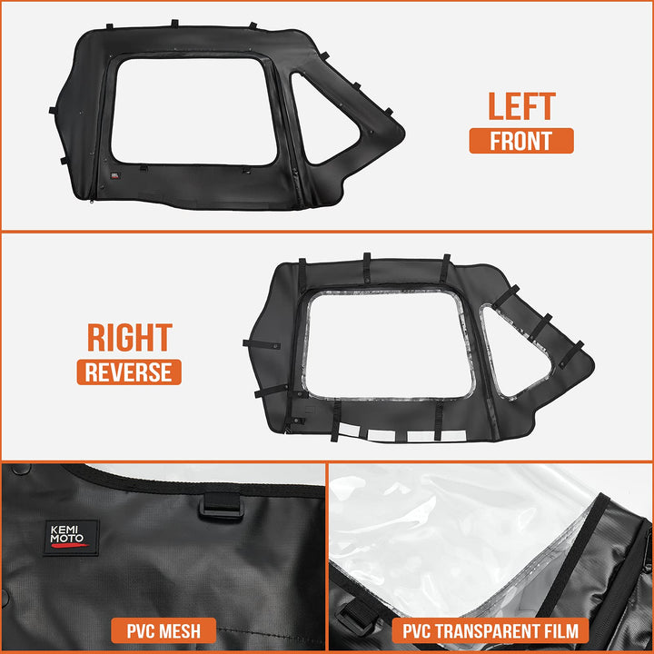 Soft Upper Door Set Fit For Kawasaki Teryx 1000 2020-2023 - Kemimoto