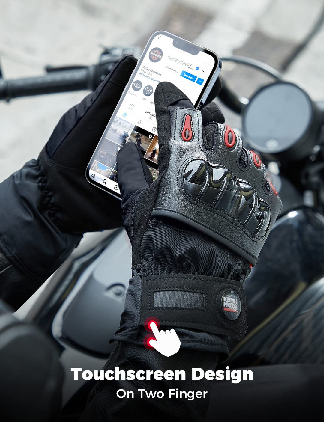 Ce Motorcycle Gloves Winter Black Guantes Moto Invierno Warm Touch Screen  Waterproof Windproof Gloves Protective