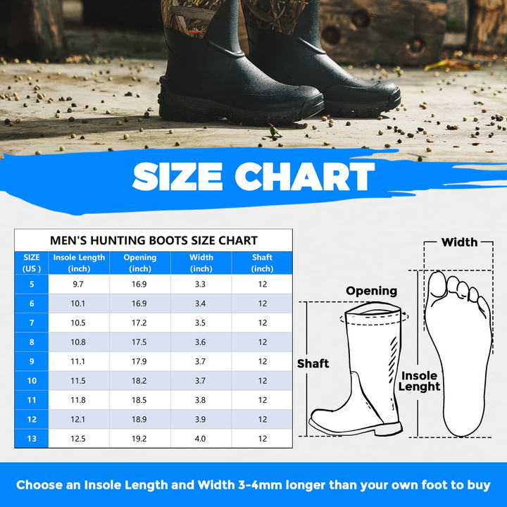 Hunting Waterproof Rubber Boots - Kemimoto
