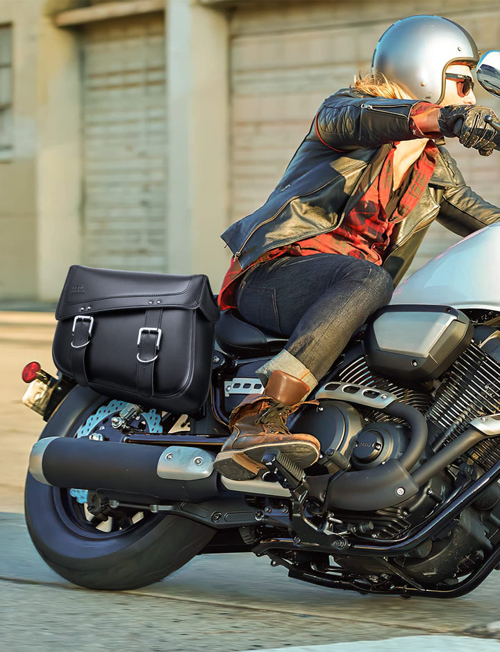 Motorcycles 30L Large Capacity PU Leather Saddle Bags - Kemimoto