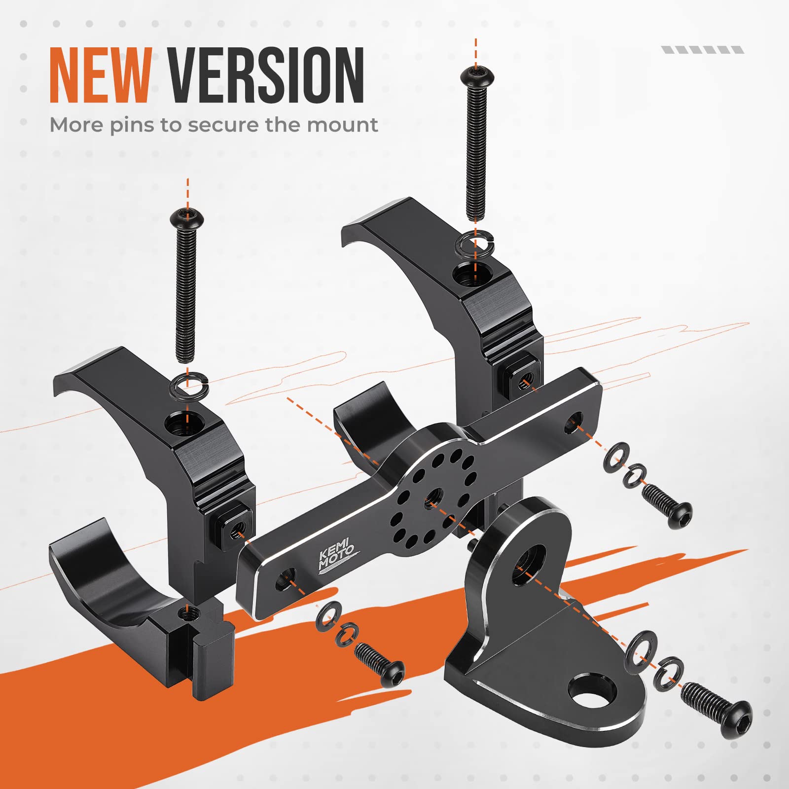 Aluminum UTV Whip Light Mount Bracket for 1.5 to 2