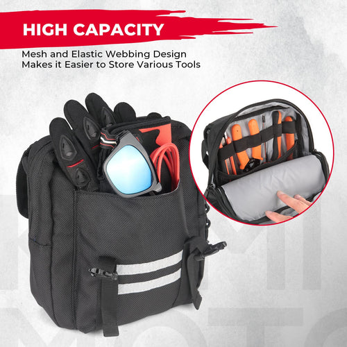 ATV Motorcycle Saddle Tank Bag with Cooler Luggage Fit Sportsman Scrambler Fourtrax Grizzly Cforce - Kemimoto