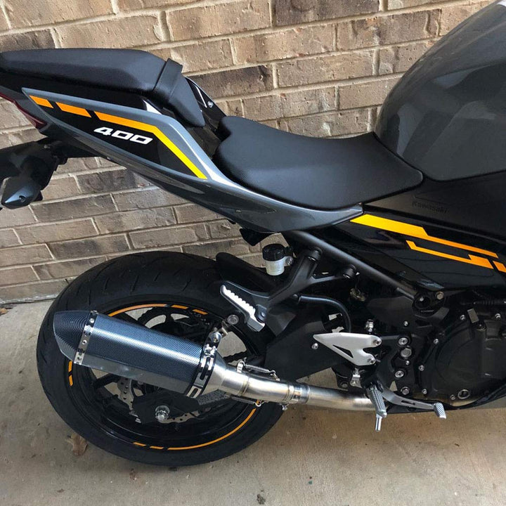 Exhaust Slip on Silencers & Mufflers Fit Motorcycle Pipe Diameter 38mm 51mm (Carbon Fiber) - Kemimoto