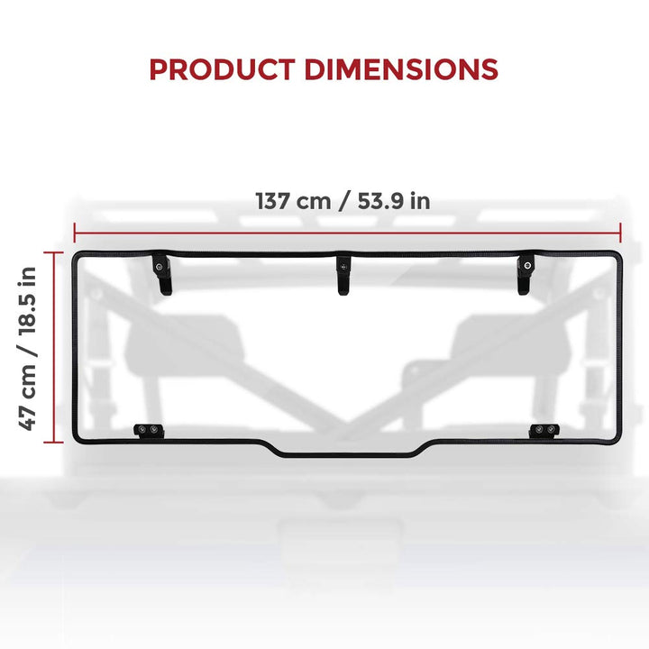 Rear Rear Windshield Compatible with 2017-2023 Polaris Ranger - Kemimoto