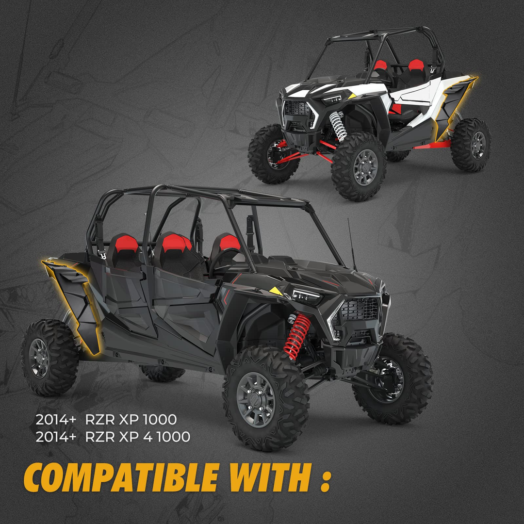 RZR Rear Fender Flares, Extended Rear Full Mud Guards - Kemimoto