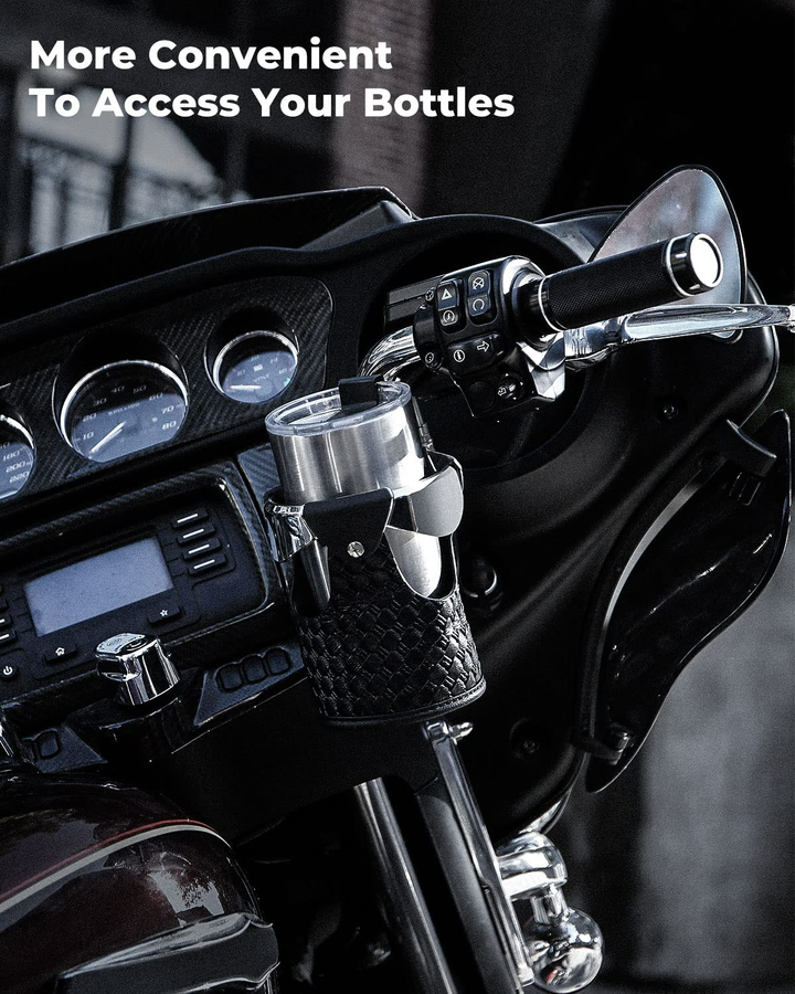 Harley Motorcycle Handlebar Leather Cup Holders - Kemimoto