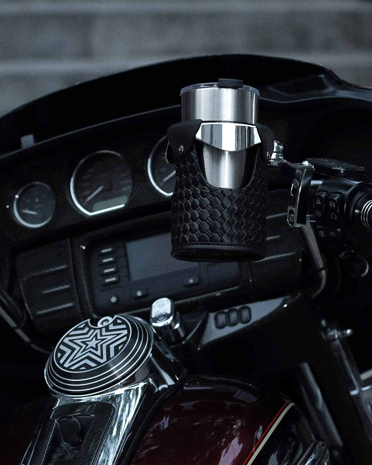 Harley Synthetic Leather Cup Holder - Kemimoto