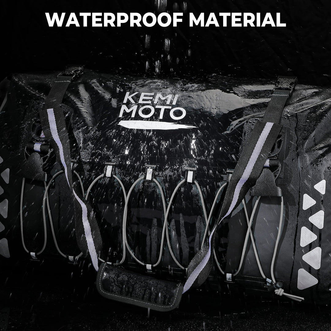 Motorcycle Dry Bag 50L, Waterproof Tail Bag - Kemimoto