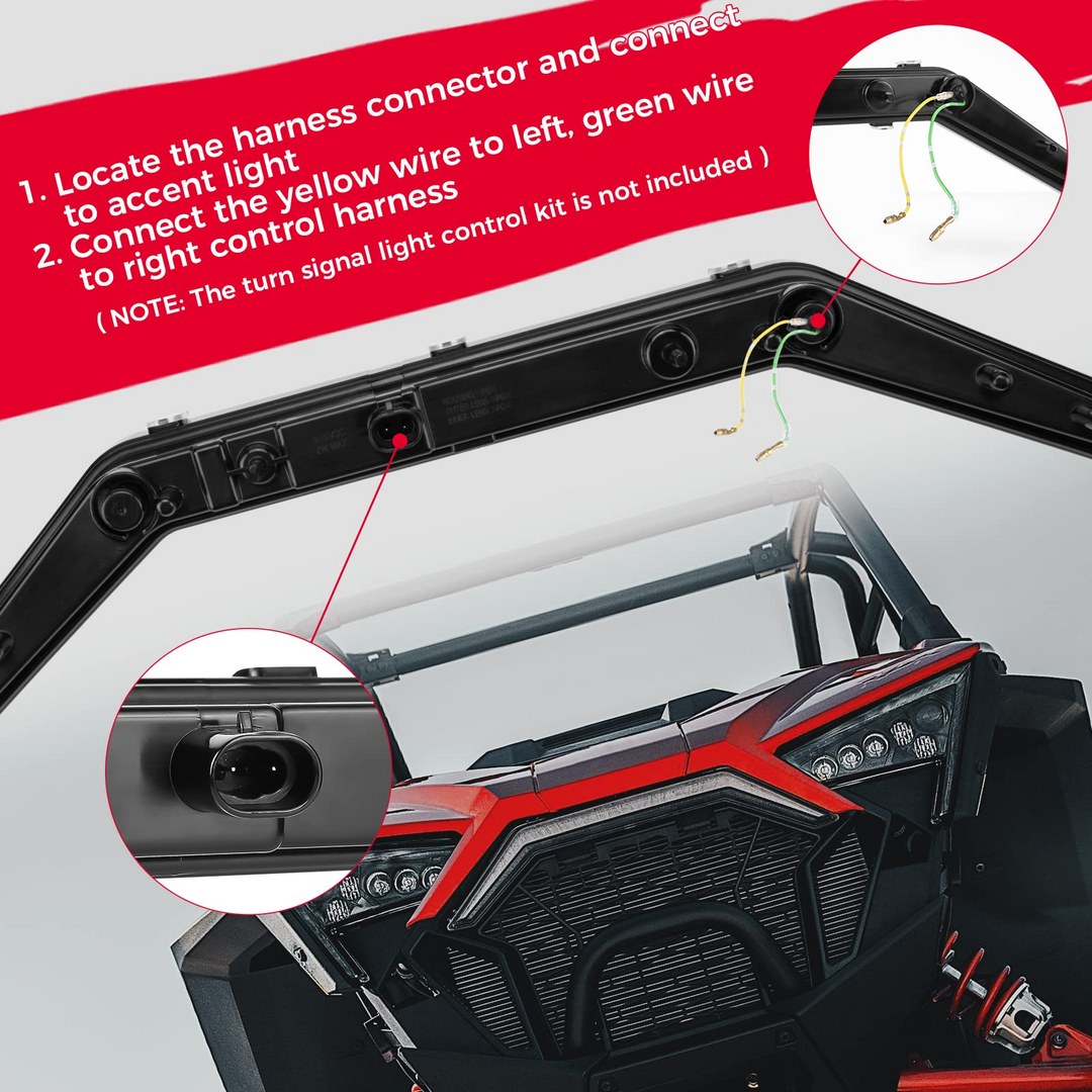 Polaris RZR PRO XP Turn Signal Light, LED Center Grill Fang Light - Kemimoto