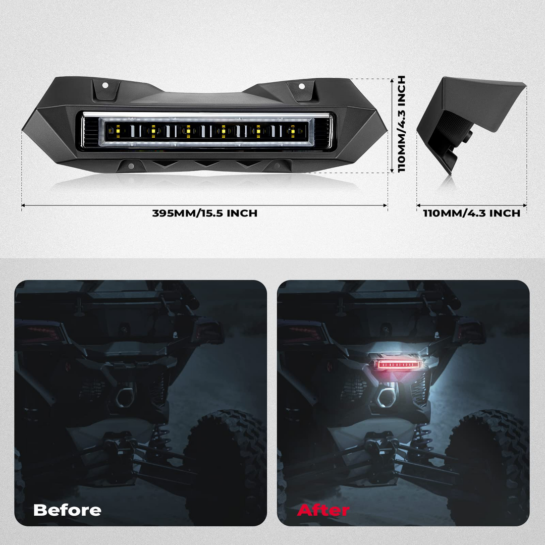 KEMIMOTO Universal Motorcycle Tail Light - Ultra Bright LED, Waterproof, Easy Mount