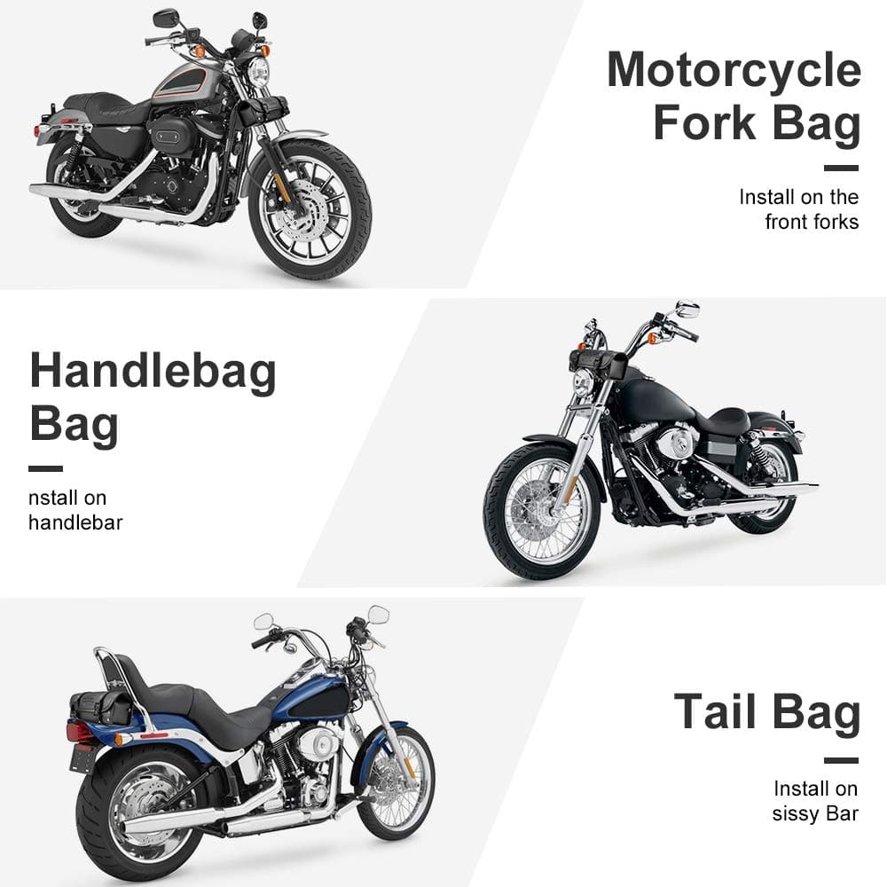 Motorcycle PU Leather Roll Bag - Kemimoto